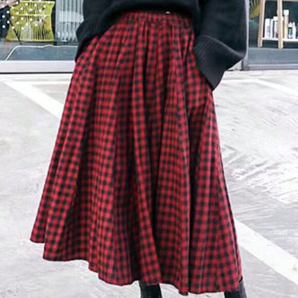 Multicolor Casual Women's Plaid Pocket Skirt - Picture 3 of 6